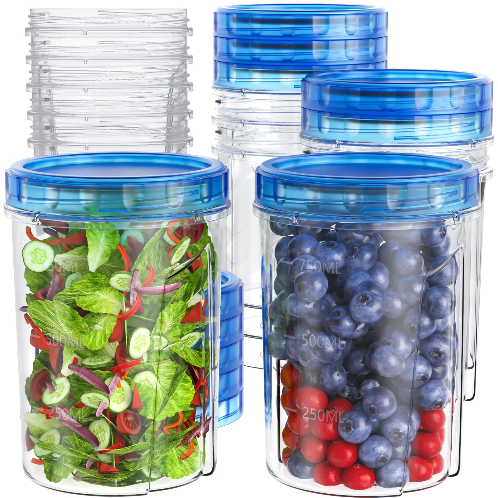 HOMETALL 32oz container with clear bottom showing contents clearly for quick identification