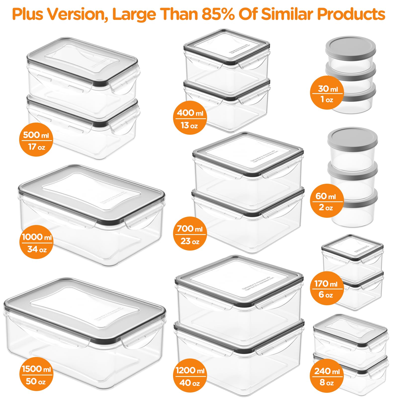 HOMETALL 34 oz rectangular container keeps foods fresh and organized.