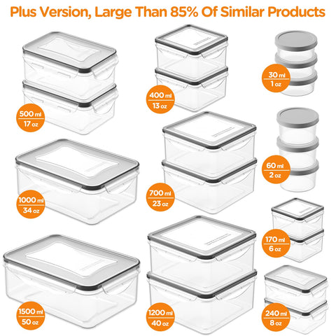 HOMETALL 34 oz rectangular container keeps foods fresh and organized.