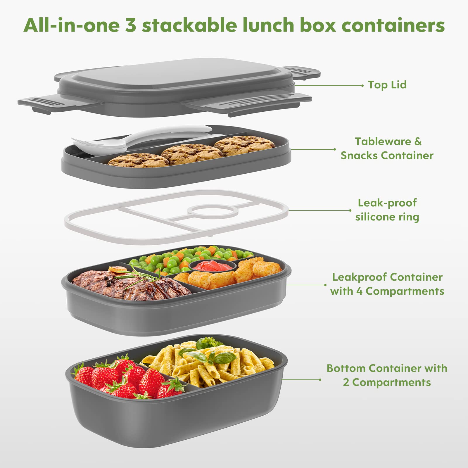 HOMETALL included utensils beside compartments for convenient meals on the run.