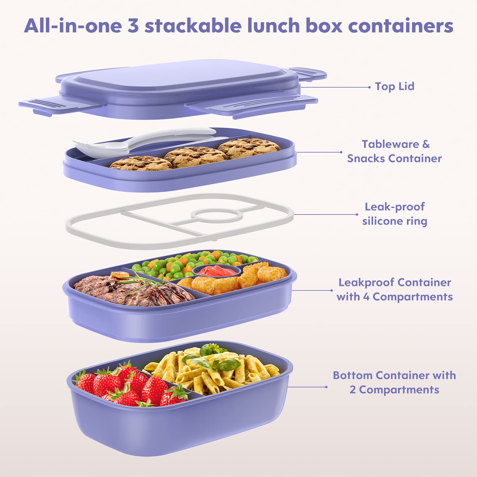 HOMETALL bento set includes utensils for convenient on-the-go meals