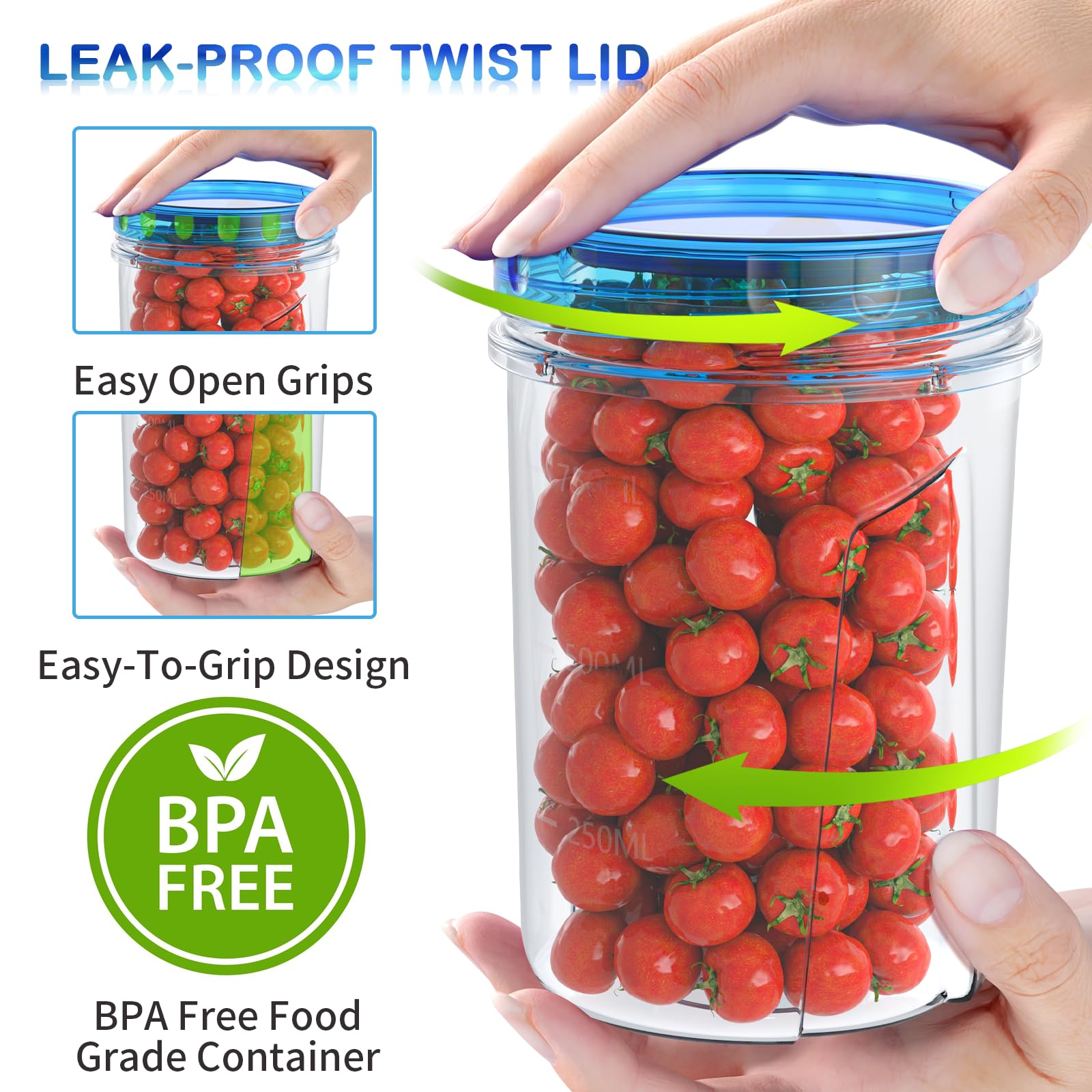 HOMETALL BPA-free plastic container safe for microwave, dishwasher, and freezer.