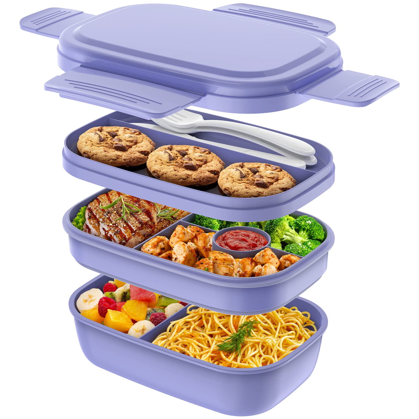 HOMETALL stackable bento box with 1900ml capacity for all-day meals on the go