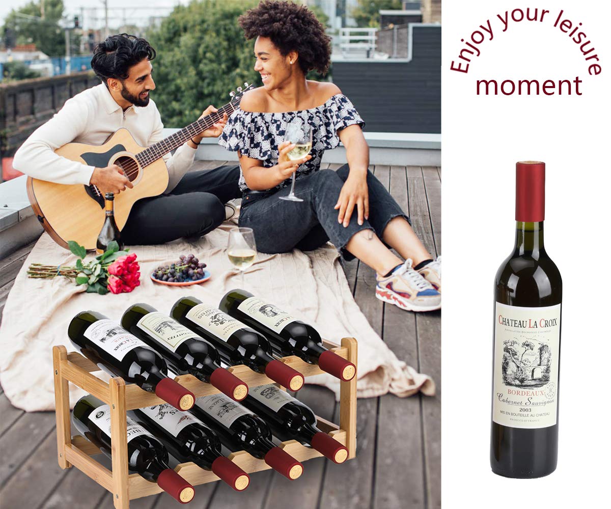 Homevany bamboo wine rack with tools showing easy assembly process