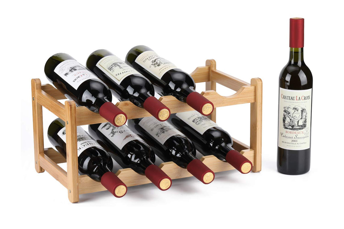 Homevany wine rack eight-bottle two-tier displayed on a counter for quick access