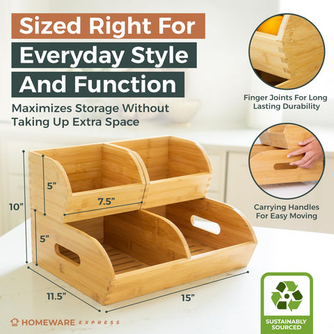 Homeware Express multipurpose storage bin for produce, snacks, or bathroom items