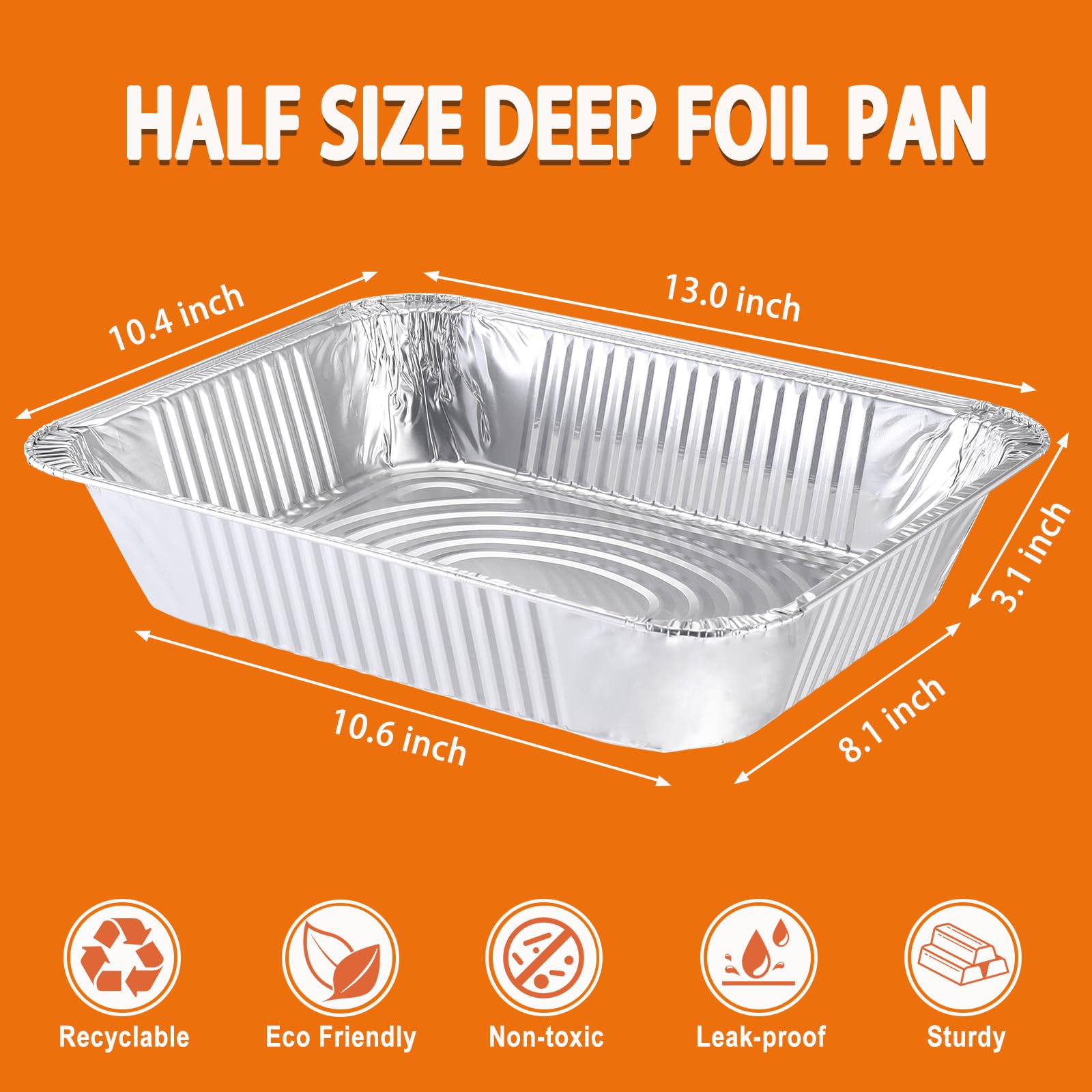 Homewarm heavy-duty foil pans for oven roasting and even heat distribution.