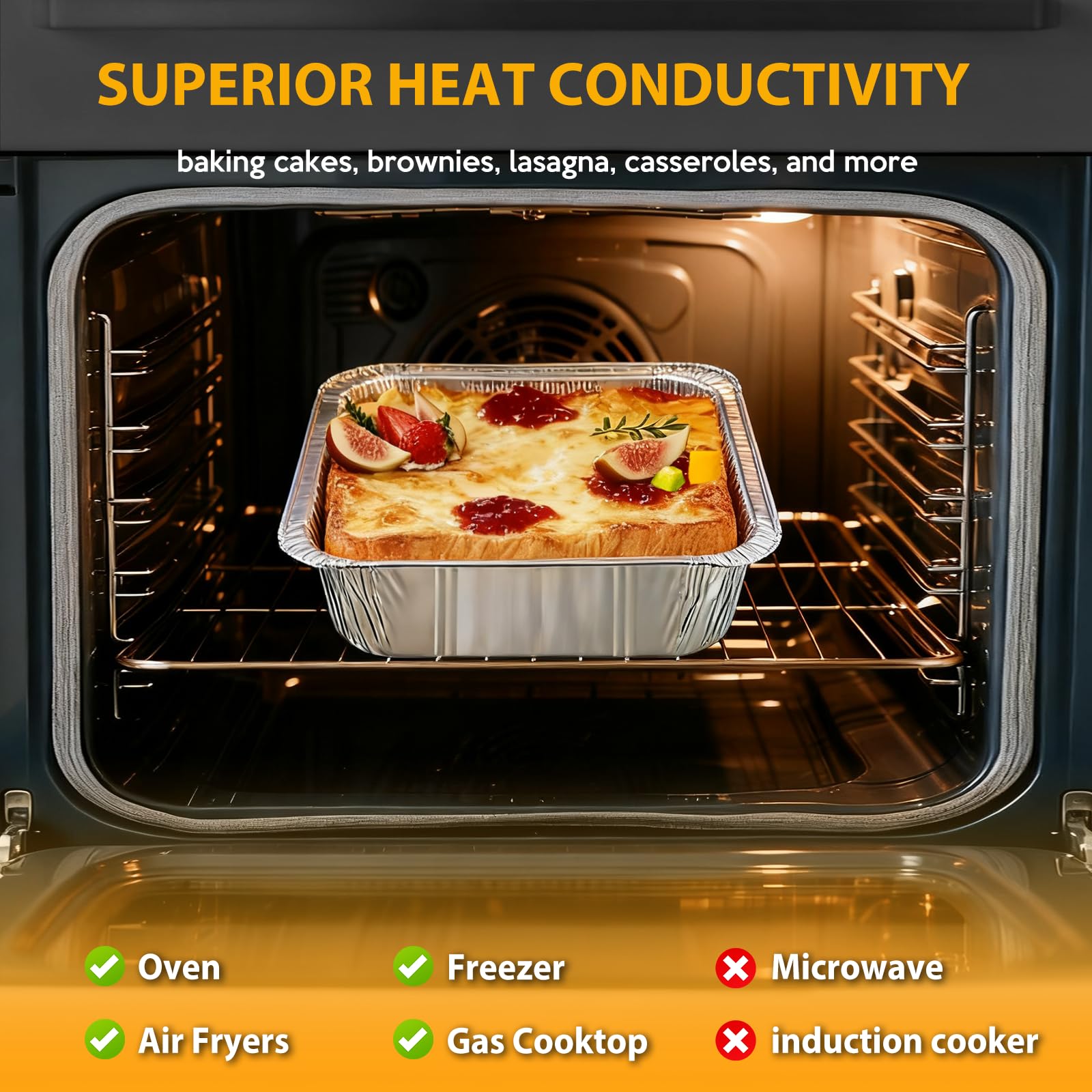 Homewarm pan fits oven and freezer safely.