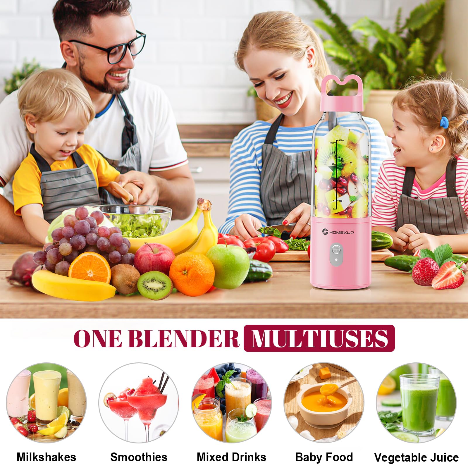HOMEXUP blender easy-clean lid design simplifies cleanup