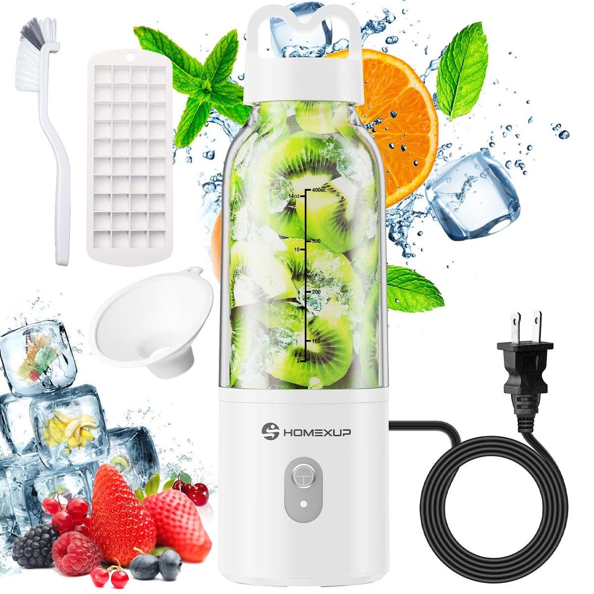 Homexup portable blender jar for quick smoothies anywhere with easy disassembly.