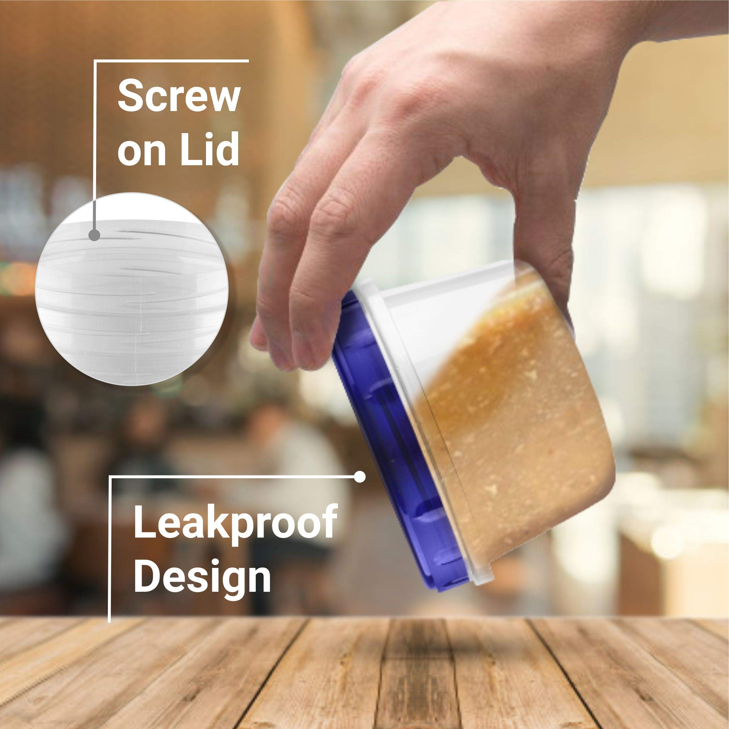 HomeyGear clear 16oz storage container helps quick meal identification