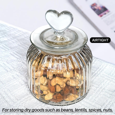 HomeyHoney airtight lid glass jar keeps dry foods fresh on the counter