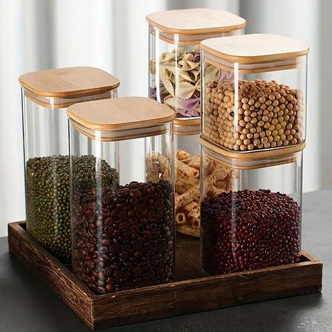 HomeyHoney square glass jars elevate kitchen decor while keeping snacks organized