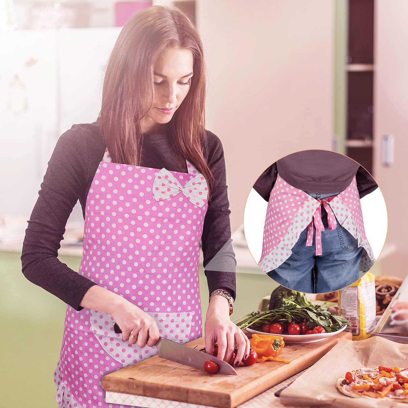 Homgaty mother-daughter bowknot apron for coordinated baking looks.