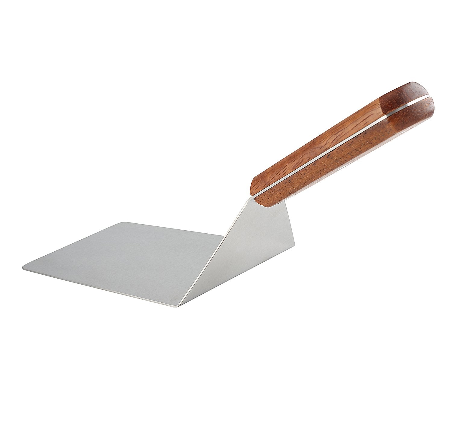 Homi Styles burger turner with wooden handle, secure grip for grilling meat