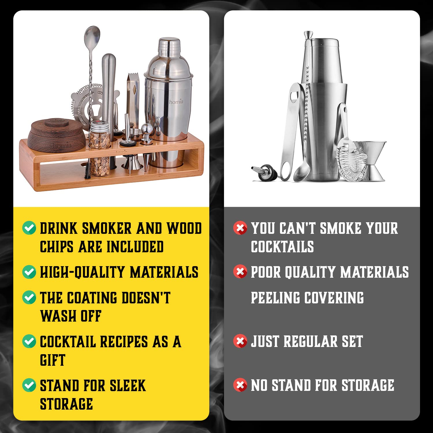 Homia double-sided jigger for precise half- and one-ounce measurements.