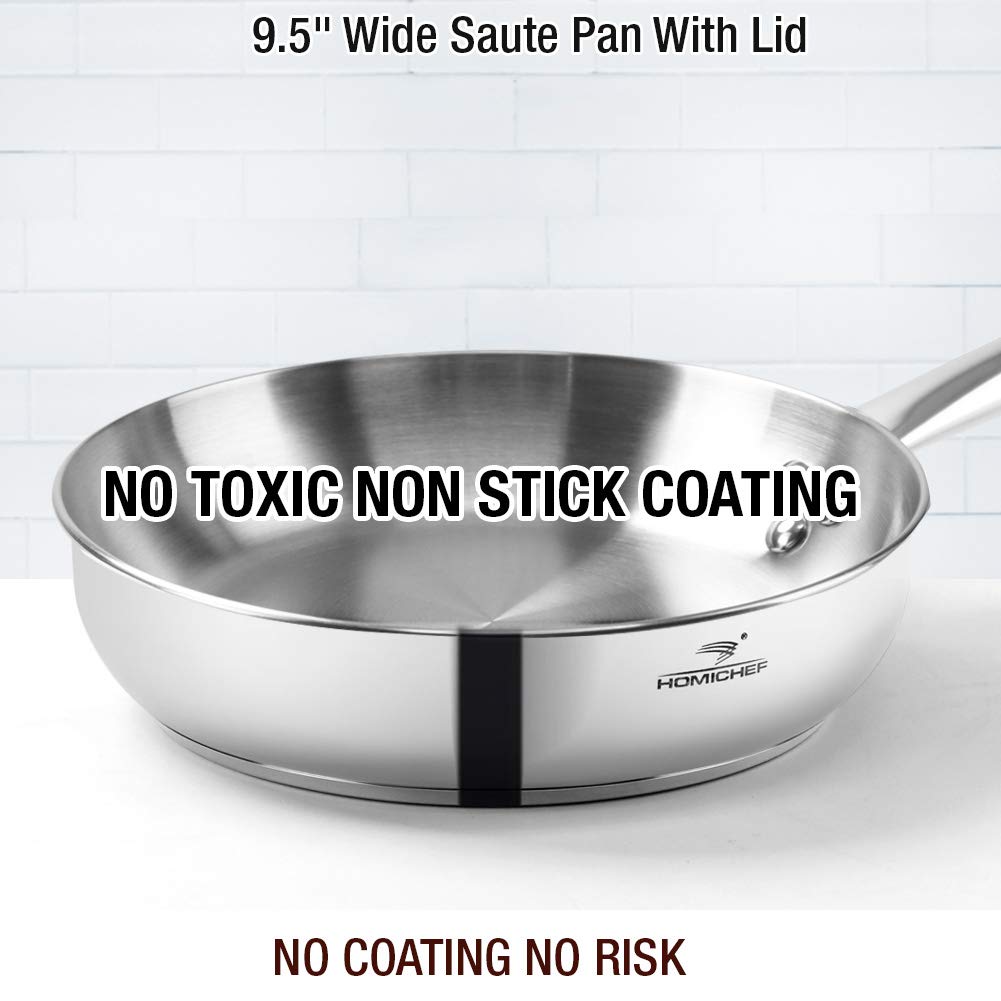 HOMICHEF eight-inch fry pan with even heat for searing