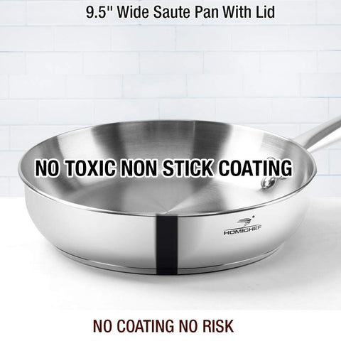 HOMICHEF eight-inch fry pan with even heat for searing