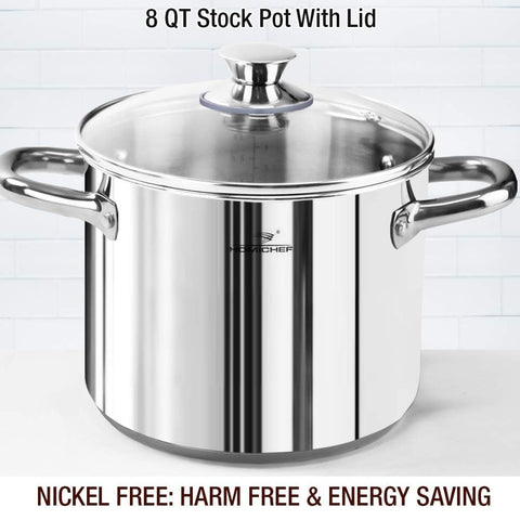 HOMICHEF eight-qt stock pot with lid for family meals