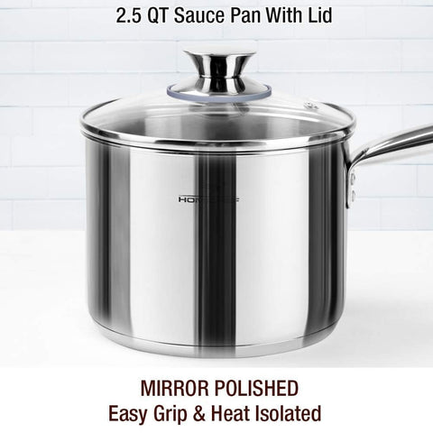 HOMICHEF nine-point-five-inch sauté pan with lid for braising