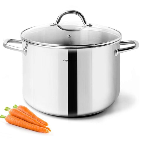 HOMICHEF 6 Qt nickel-free stock pot exterior for healthier cooking