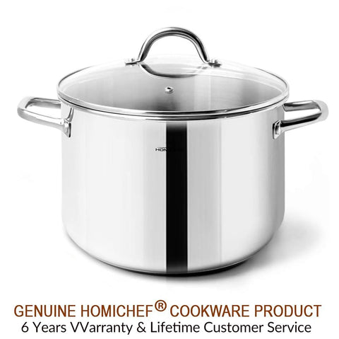 HOMICHEF stock pot safe to 400F/200C in warm oven use.