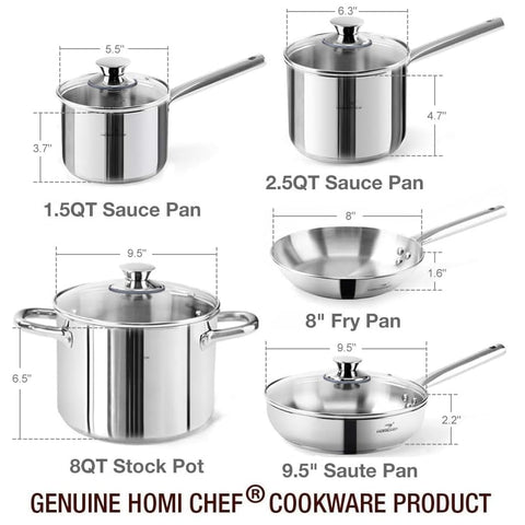 HOMICHEF tempered glass lids for watching meals closely