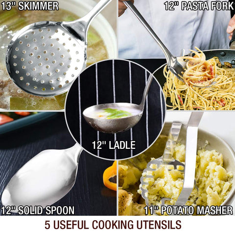 HOMICHEF utensils set with ergonomic handles for easy cooking