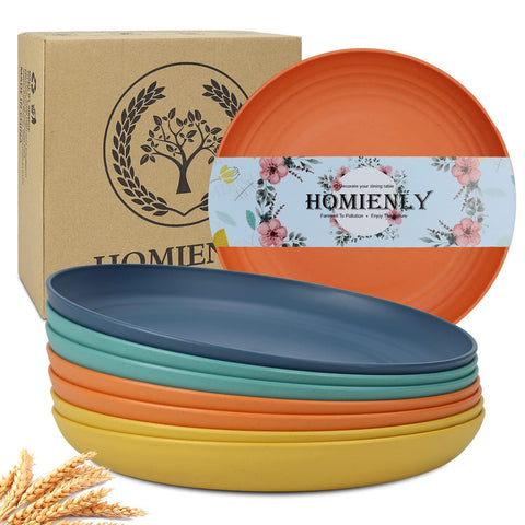Homienly deep dinner plate orange on table, durable kid-friendly color option.