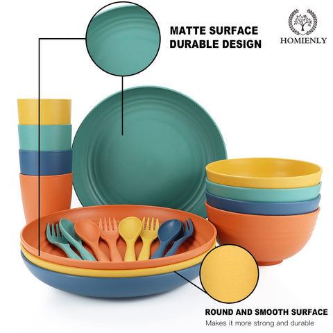 Homienly 20-piece set designed for four guests and versatile usage.