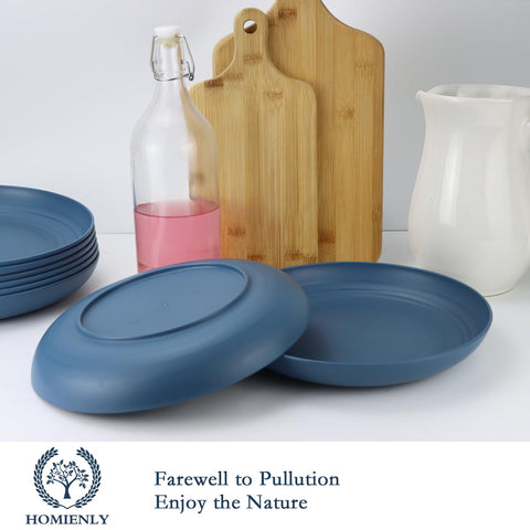 Homienly lightweight unbreakable plates, safe for kids during meals.