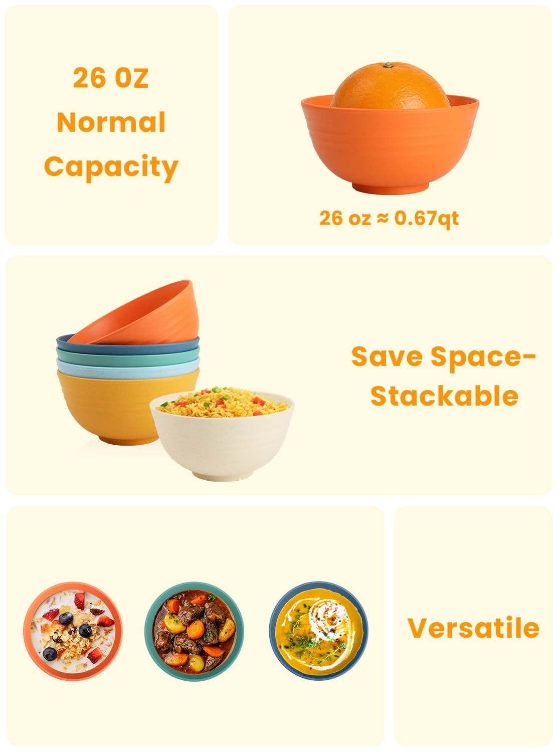 Homienly Wheat Straw Cereal Bowls dishwasher-safe for easy cleanup after gatherings