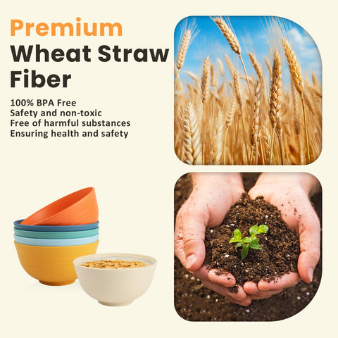 Homienly Wheat Straw Cereal Bowls microwave-safe for quick reheating meals