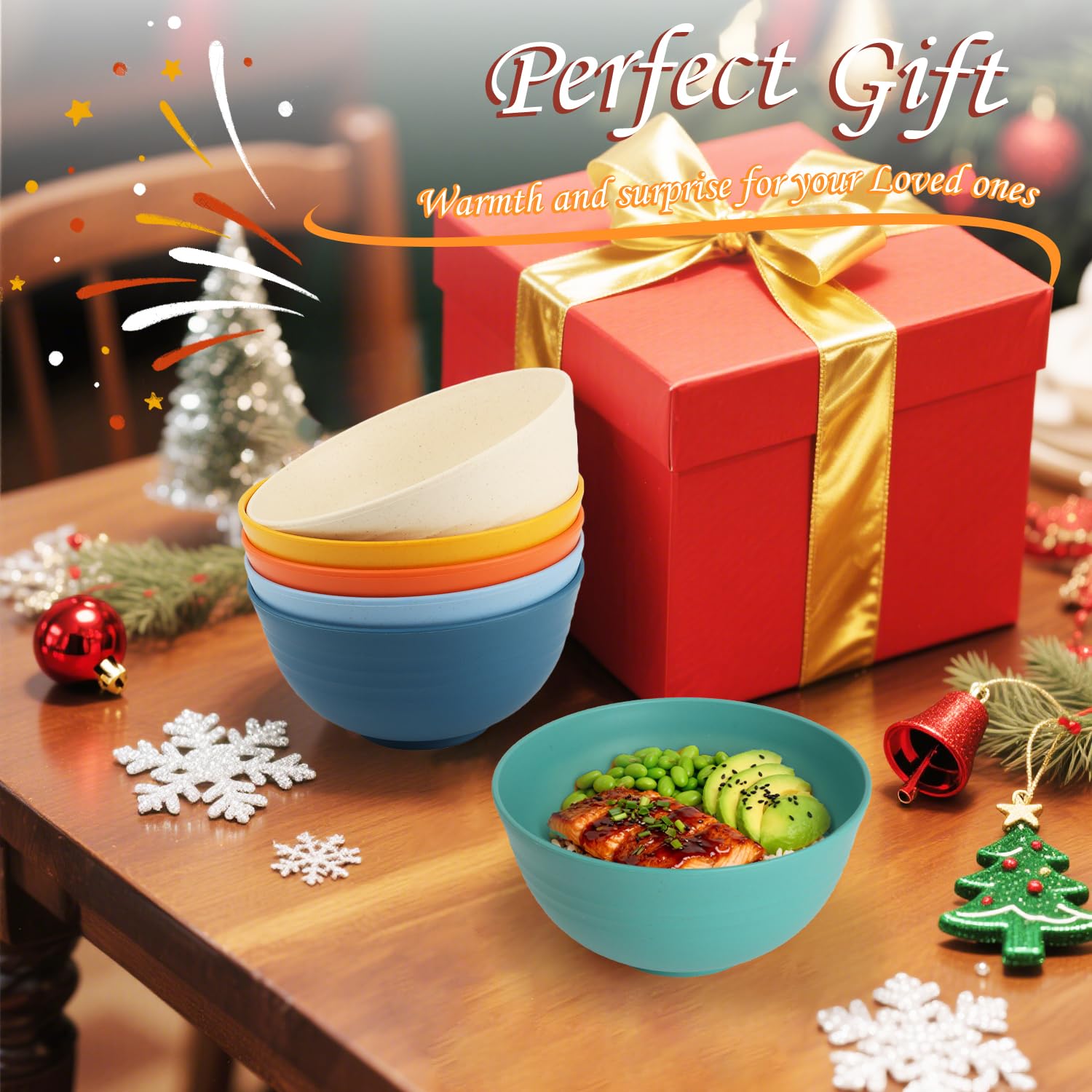 Homienly Wheat Straw Cereal Bowls ideal for picnics and outdoor meals