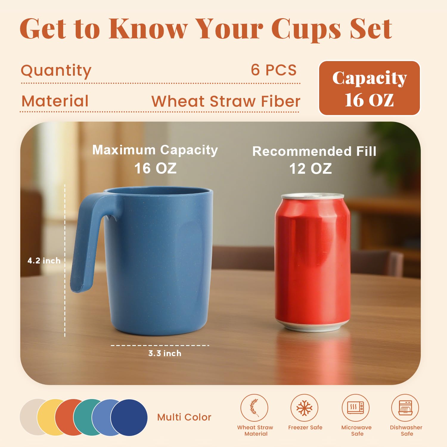 Homienly mug with ergonomic handle for comfortable grip