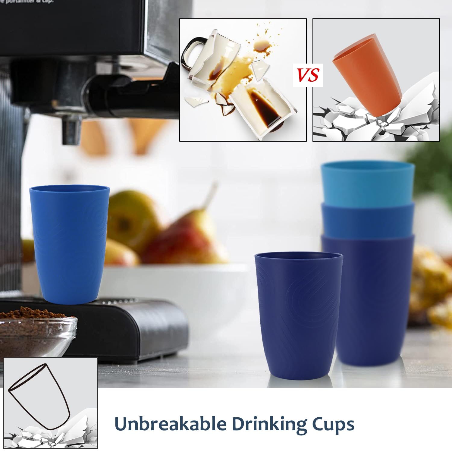 Microwave-safe cups for quick reheating of drinks.