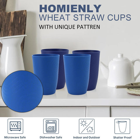 Lightweight wheat straw cups offer comfortable grip during travel.