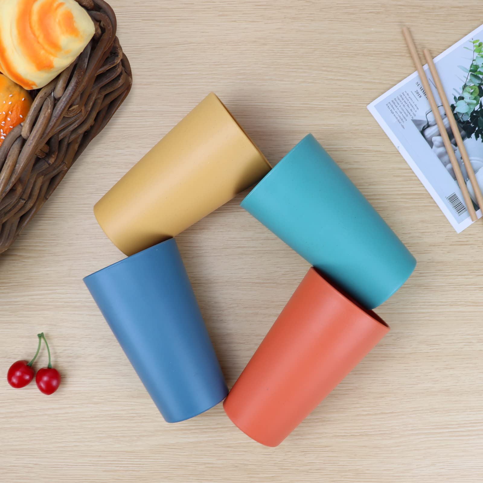 Homienly green stackable 20 oz cup, vibrant family-friendly design.