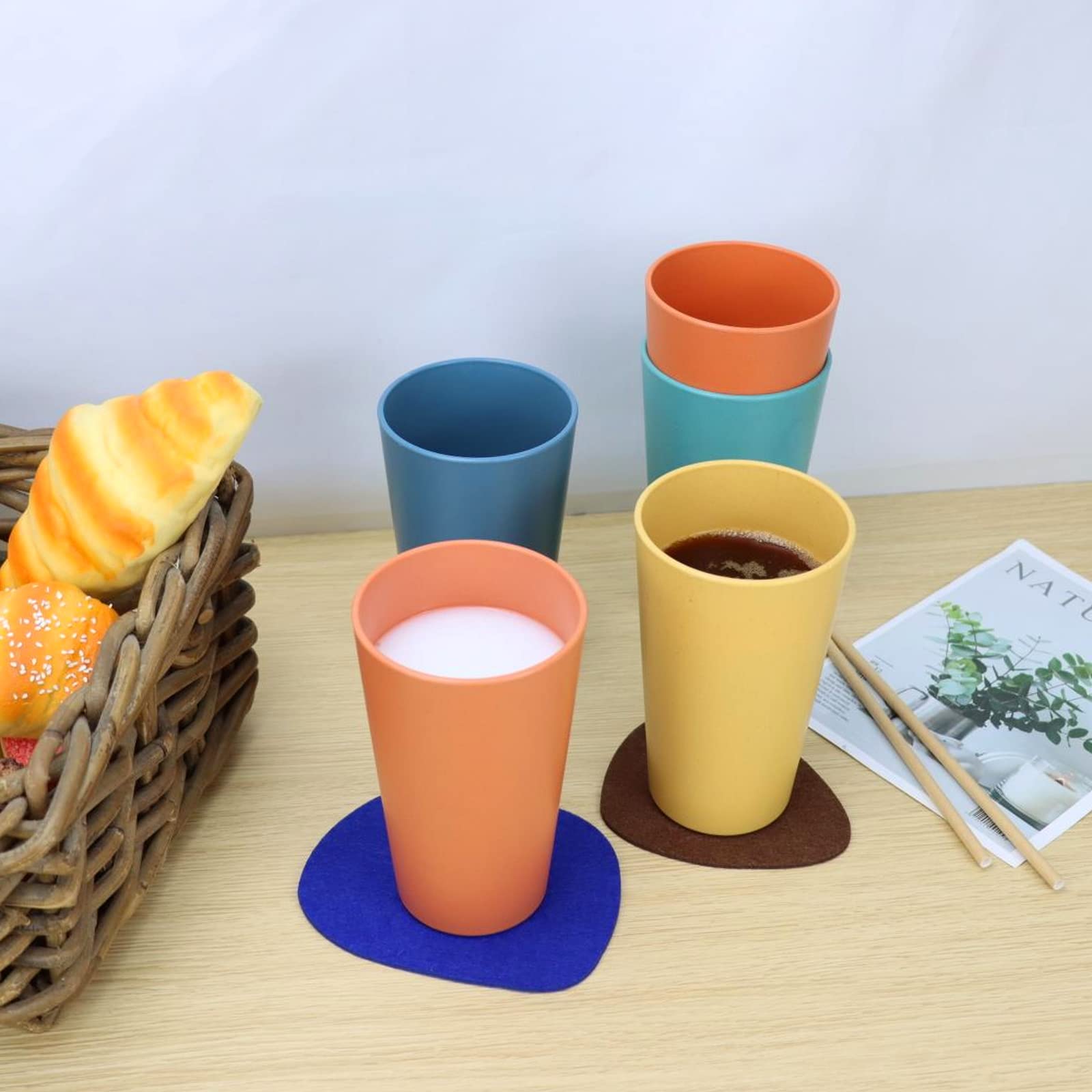 Homienly yellow stackable 20 oz cup, lightweight everyday drinkware.