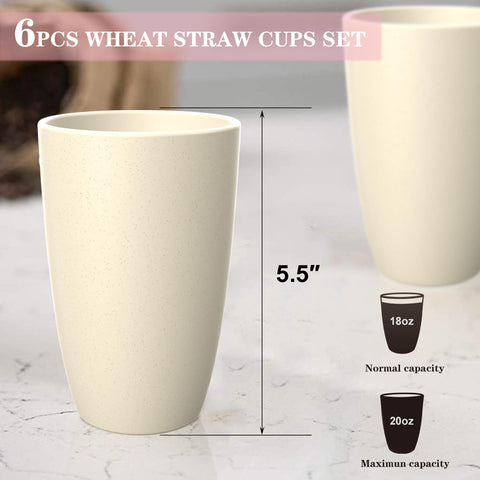 Homienly wheat straw cups 20oz, ideal for water or juice