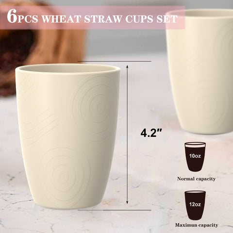 Homienly beige wheat straw cups stacked to save space