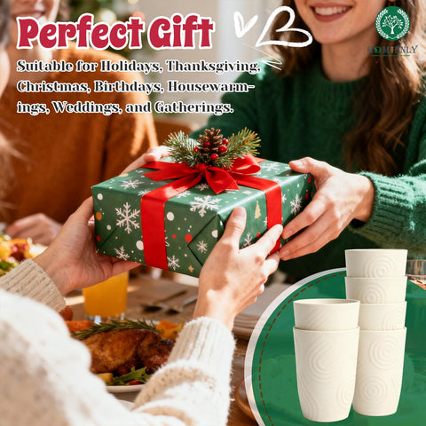 Homienly gift-ready beige wheat straw cups set