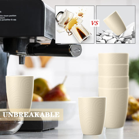Homienly beige unbreakable wheat straw cups for family use