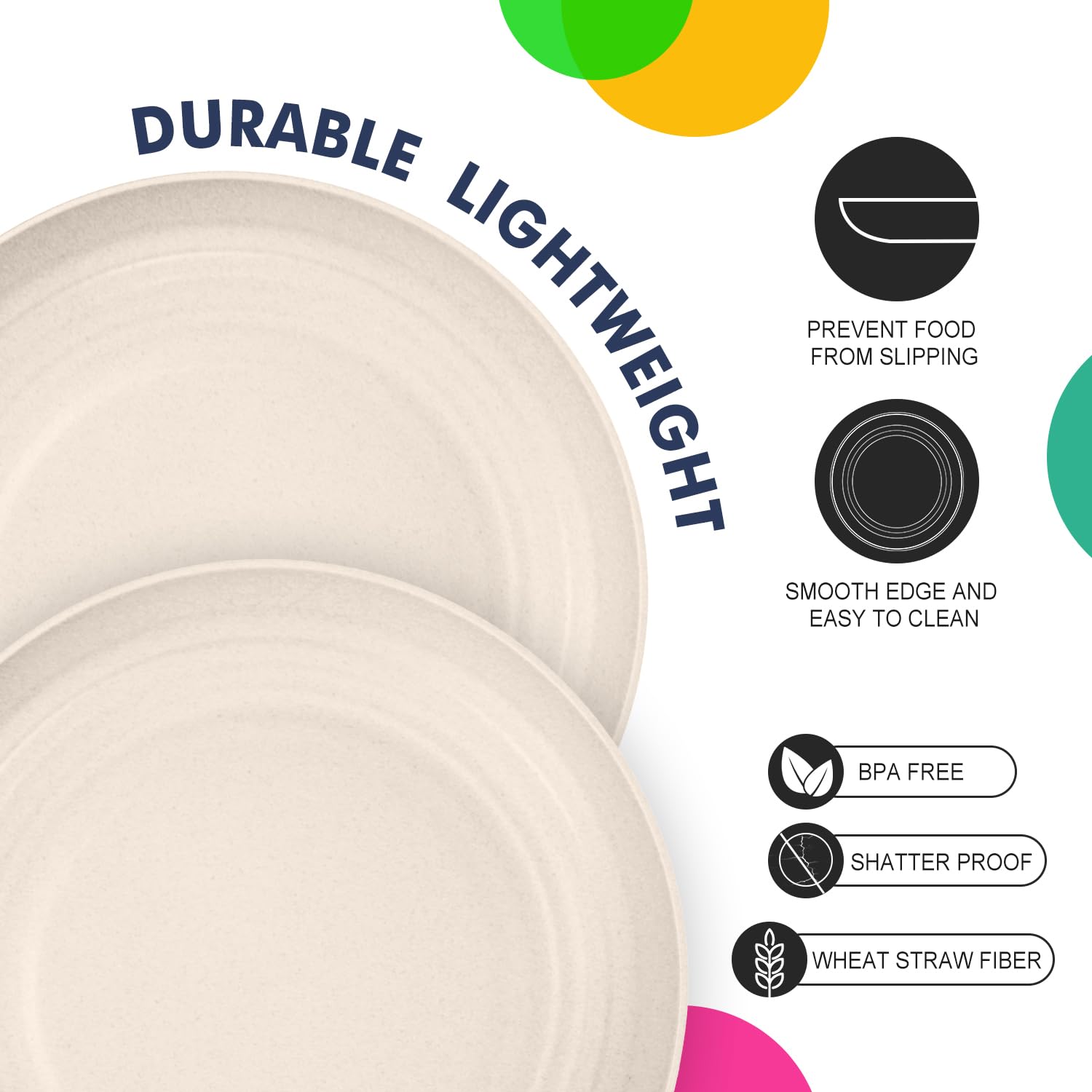 Homienly lightweight plate ideal for kids and seniors