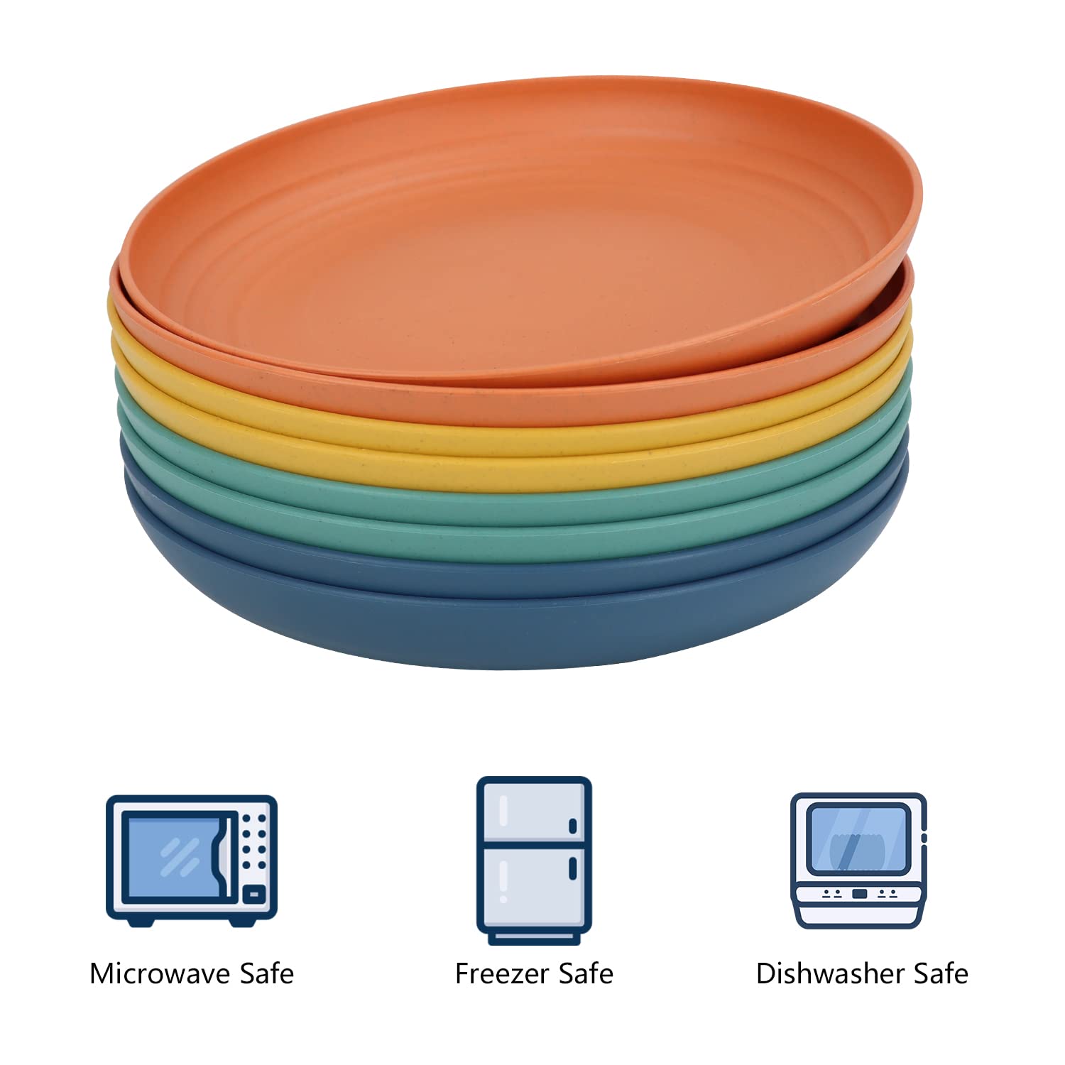 Homienly classic bright color plate—BPA-free for safe eating.