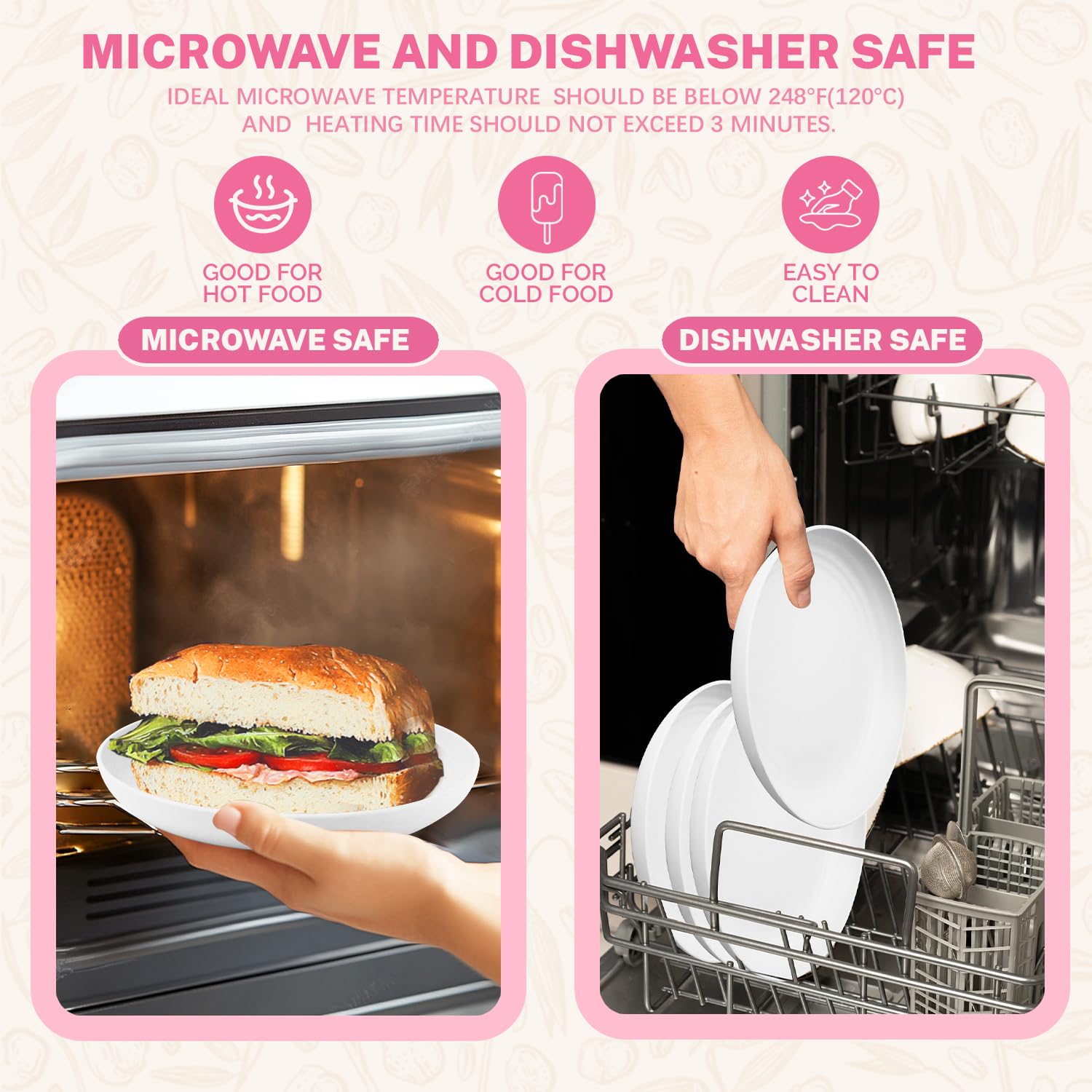 Homienly 8-inch plate used in a microwave-safe setting for quick meals.