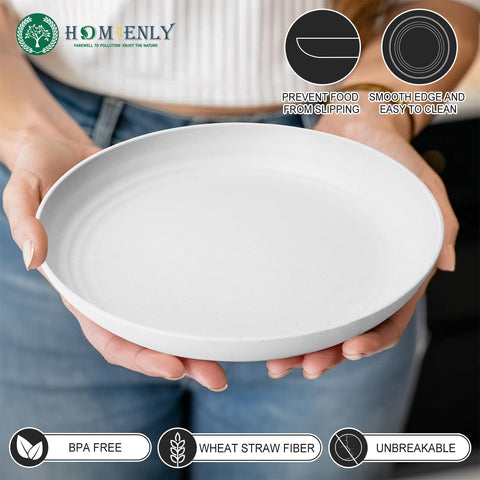 Homienly 8-inch plate outdoors during camping, lightweight and easy to pack.