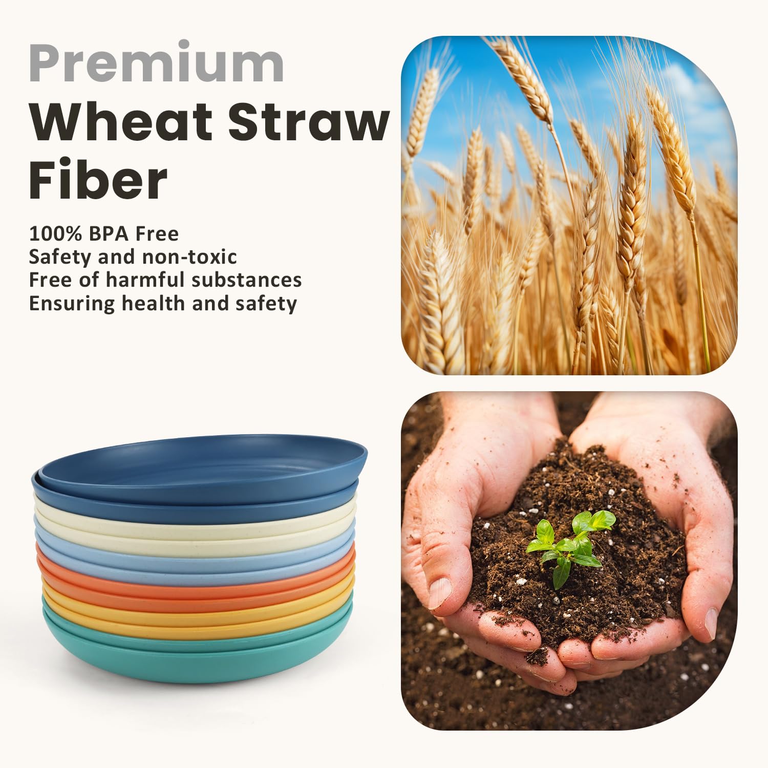 Lightweight, unbreakable Homienly plates for safe outdoor dining.