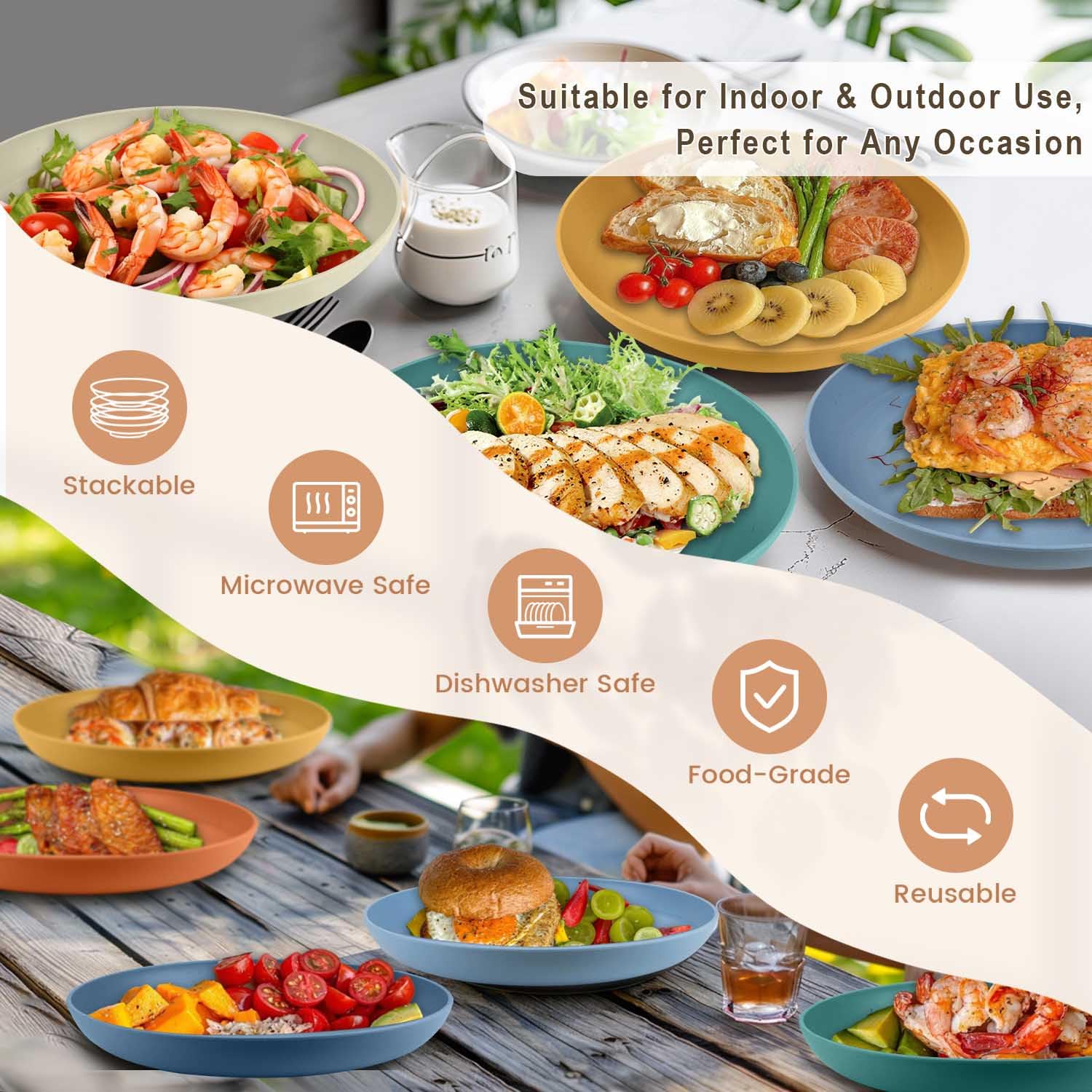 Homienly plates ideal for picnics and outdoor gatherings.