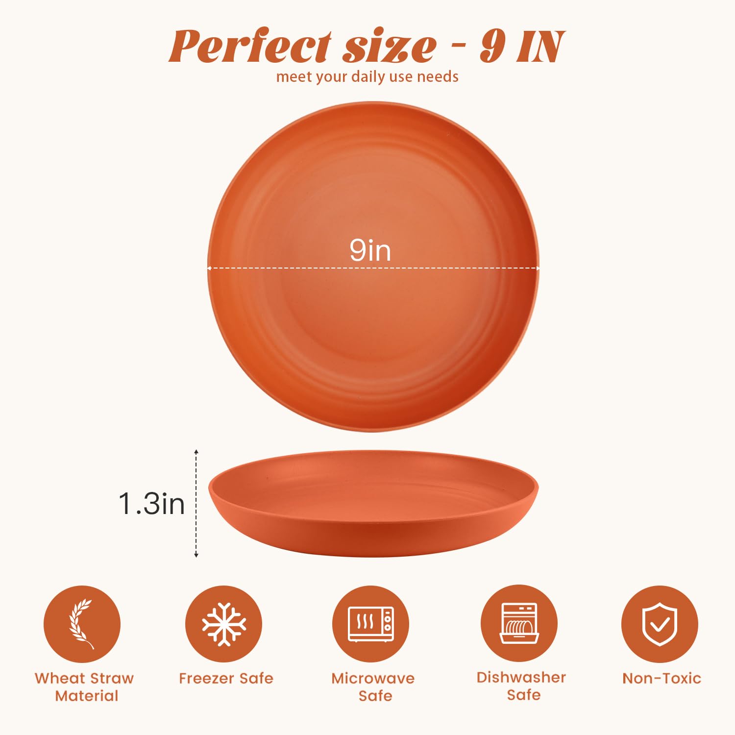 Homienly raised-edge design plates to prevent spills.